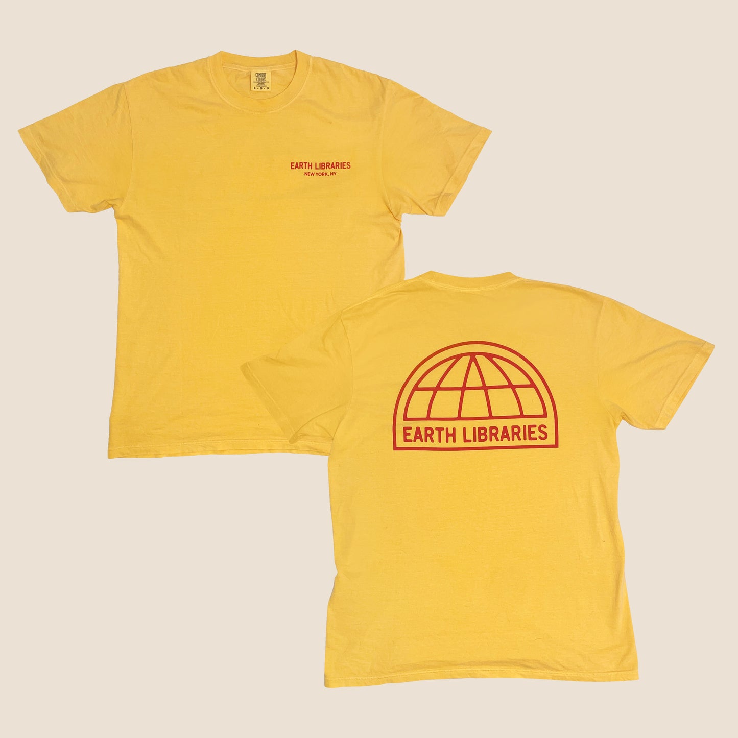 Earth Libraries Logo Tee - Citrus