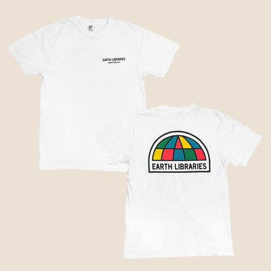 Earth Libraries Logo Tee - White
