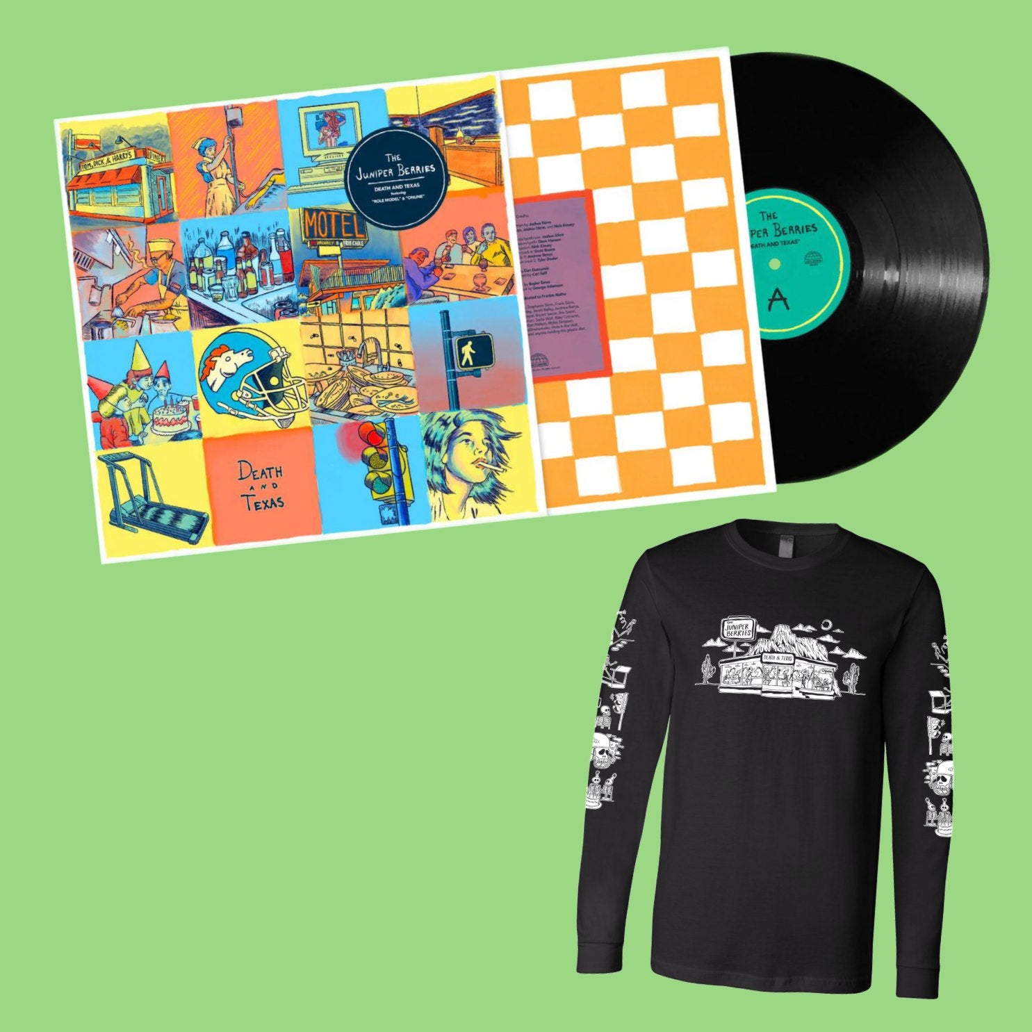 The Juniper Berries - Death and Texas LP / Limited Edition Tour Long Sleeve Bundle