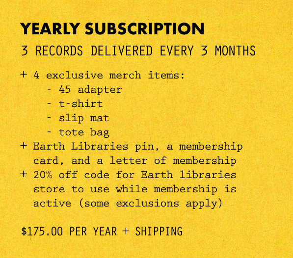 Earth Libraries Vinyl Club